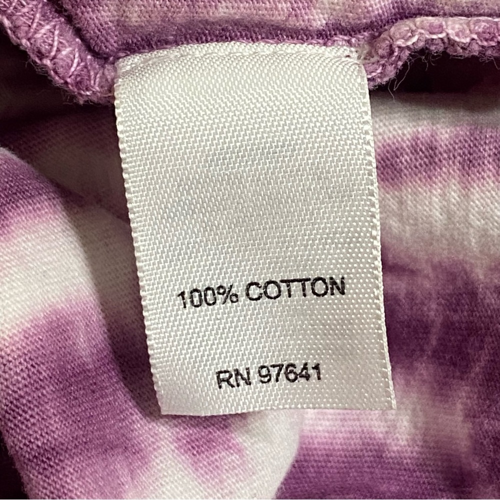 J.Jill Purple Shibori Tie Dye Cotton Tee Relaxed Fit Short Sleeve Size Small - Picture 5 of 6